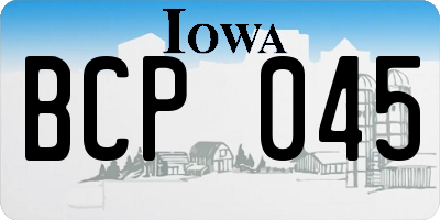 IA license plate BCP045