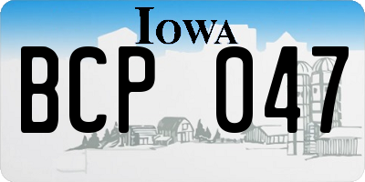 IA license plate BCP047