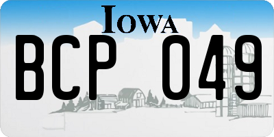 IA license plate BCP049