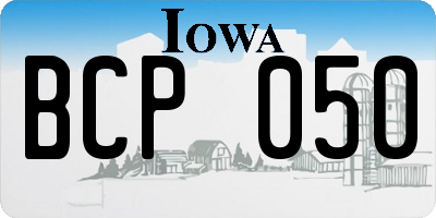 IA license plate BCP050