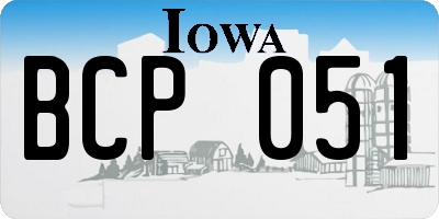 IA license plate BCP051
