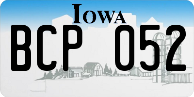 IA license plate BCP052