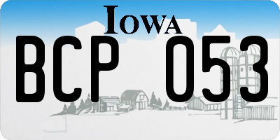 IA license plate BCP053