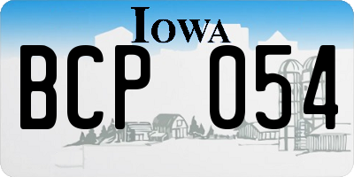 IA license plate BCP054