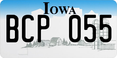IA license plate BCP055
