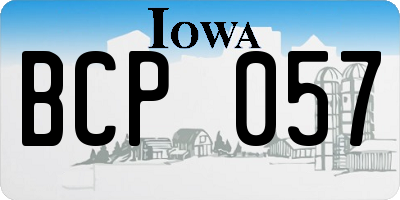 IA license plate BCP057