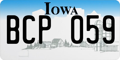 IA license plate BCP059