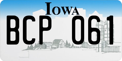 IA license plate BCP061