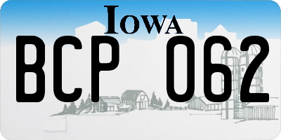 IA license plate BCP062