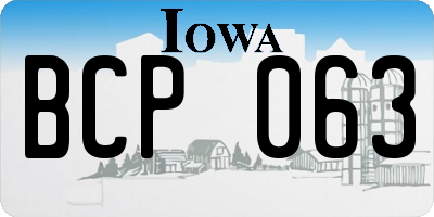 IA license plate BCP063