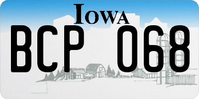 IA license plate BCP068