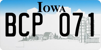 IA license plate BCP071