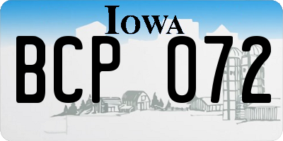 IA license plate BCP072