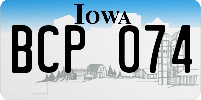IA license plate BCP074