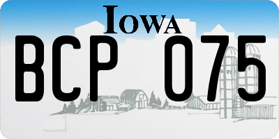 IA license plate BCP075