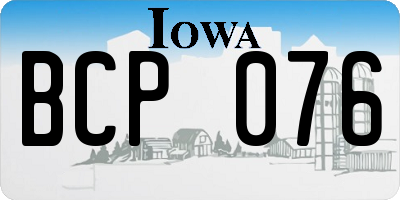 IA license plate BCP076