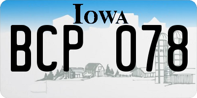 IA license plate BCP078