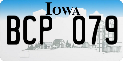 IA license plate BCP079