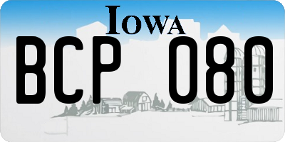 IA license plate BCP080