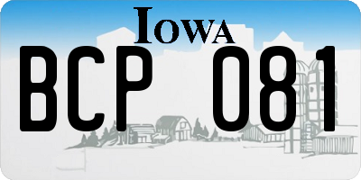 IA license plate BCP081