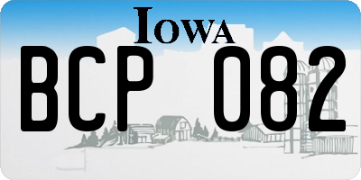 IA license plate BCP082