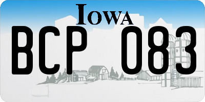 IA license plate BCP083