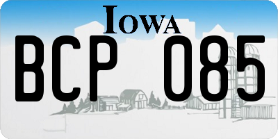 IA license plate BCP085