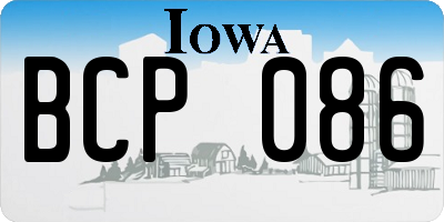 IA license plate BCP086