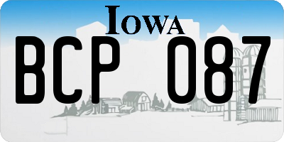 IA license plate BCP087