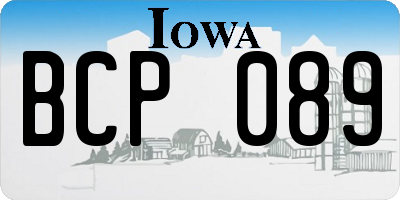 IA license plate BCP089