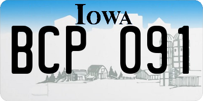 IA license plate BCP091
