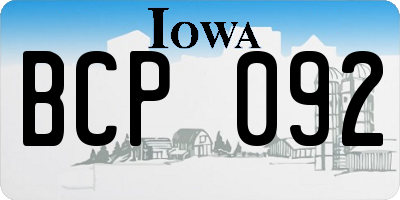 IA license plate BCP092