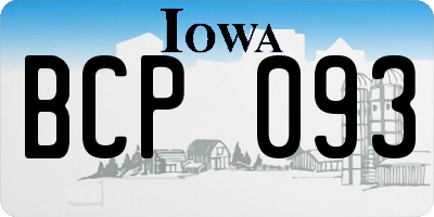 IA license plate BCP093