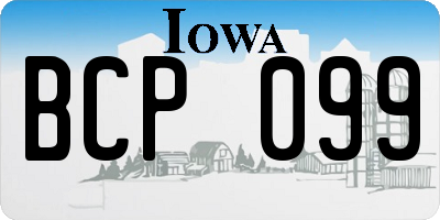 IA license plate BCP099