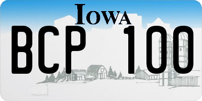 IA license plate BCP100