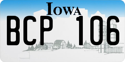 IA license plate BCP106