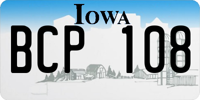 IA license plate BCP108