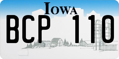IA license plate BCP110