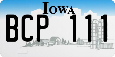 IA license plate BCP111