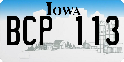 IA license plate BCP113