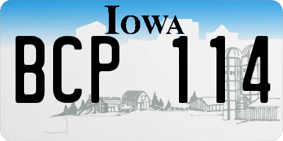 IA license plate BCP114
