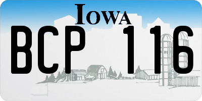 IA license plate BCP116