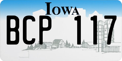 IA license plate BCP117
