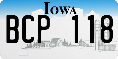IA license plate BCP118