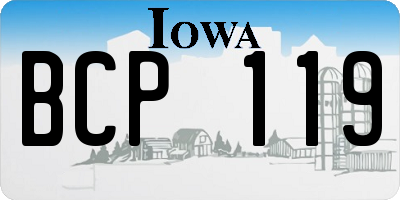 IA license plate BCP119