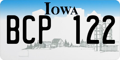 IA license plate BCP122