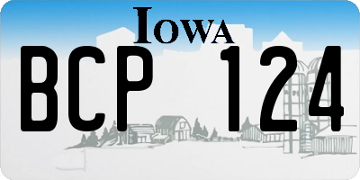 IA license plate BCP124