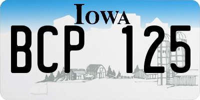 IA license plate BCP125