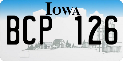 IA license plate BCP126