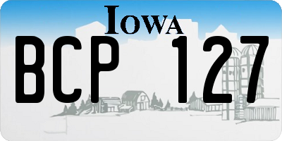 IA license plate BCP127